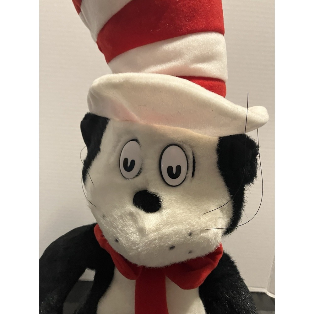 Vtg Dr. Seuss 1995 The Cat In The Hat Stuffed Plush Doll with Book 28" Retired - Picture 9 of 9